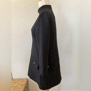 ZARA Mini Little Black Dress with collar and button details. Size Small